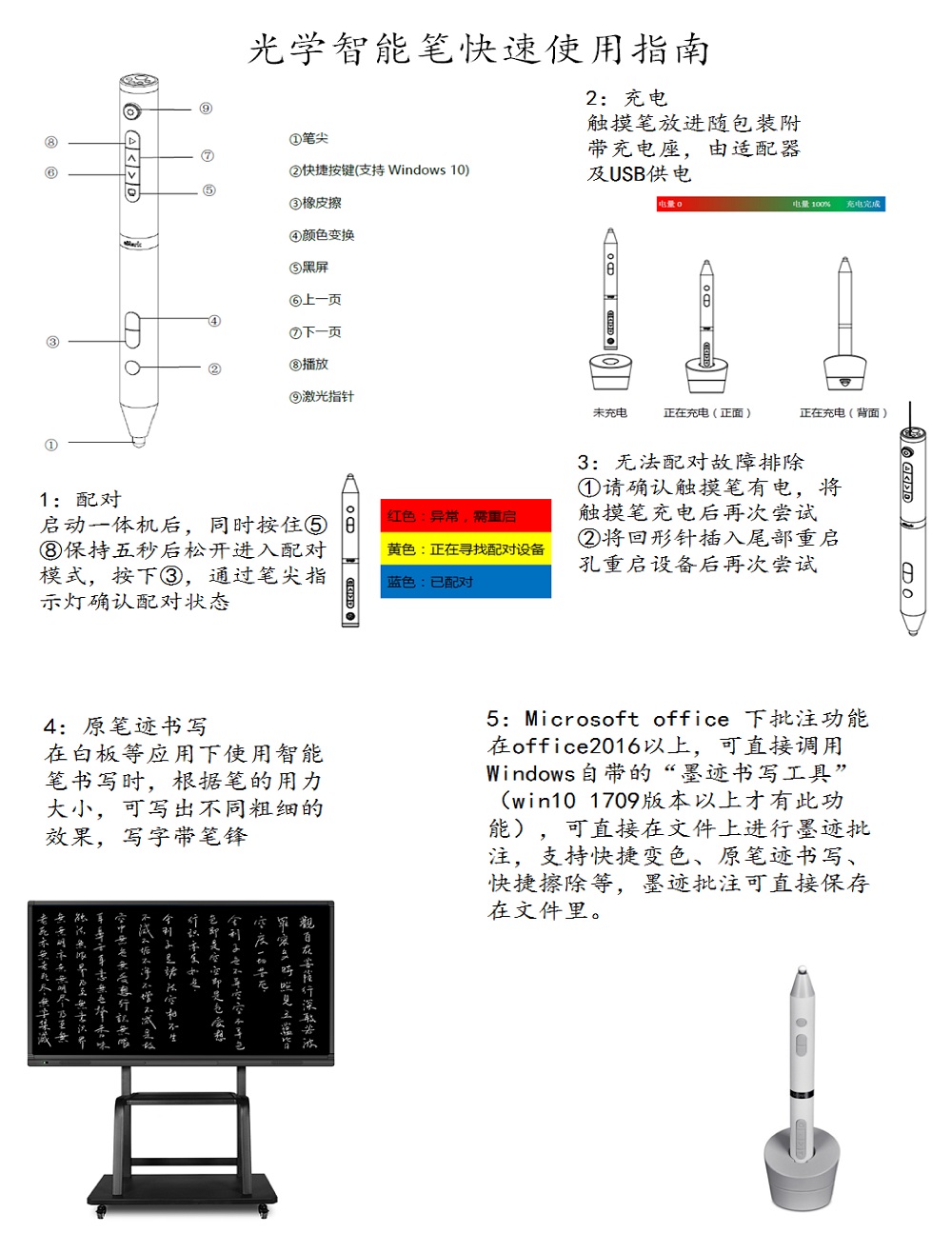 85寸觸控會議平板光學智能筆